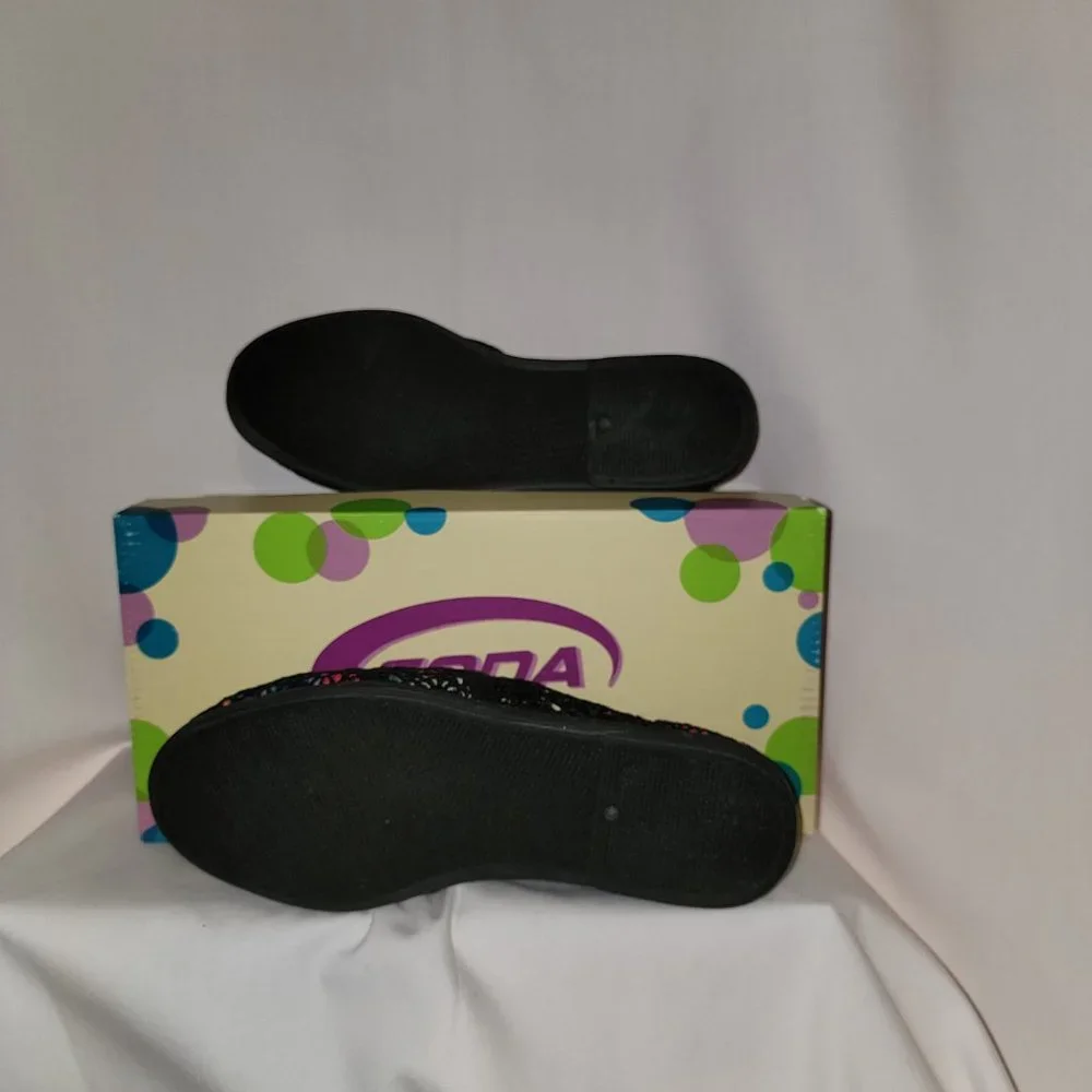 Soda Espadrilles Size 7 - Black Lace and floral - New in Box - Picture 4 of 6